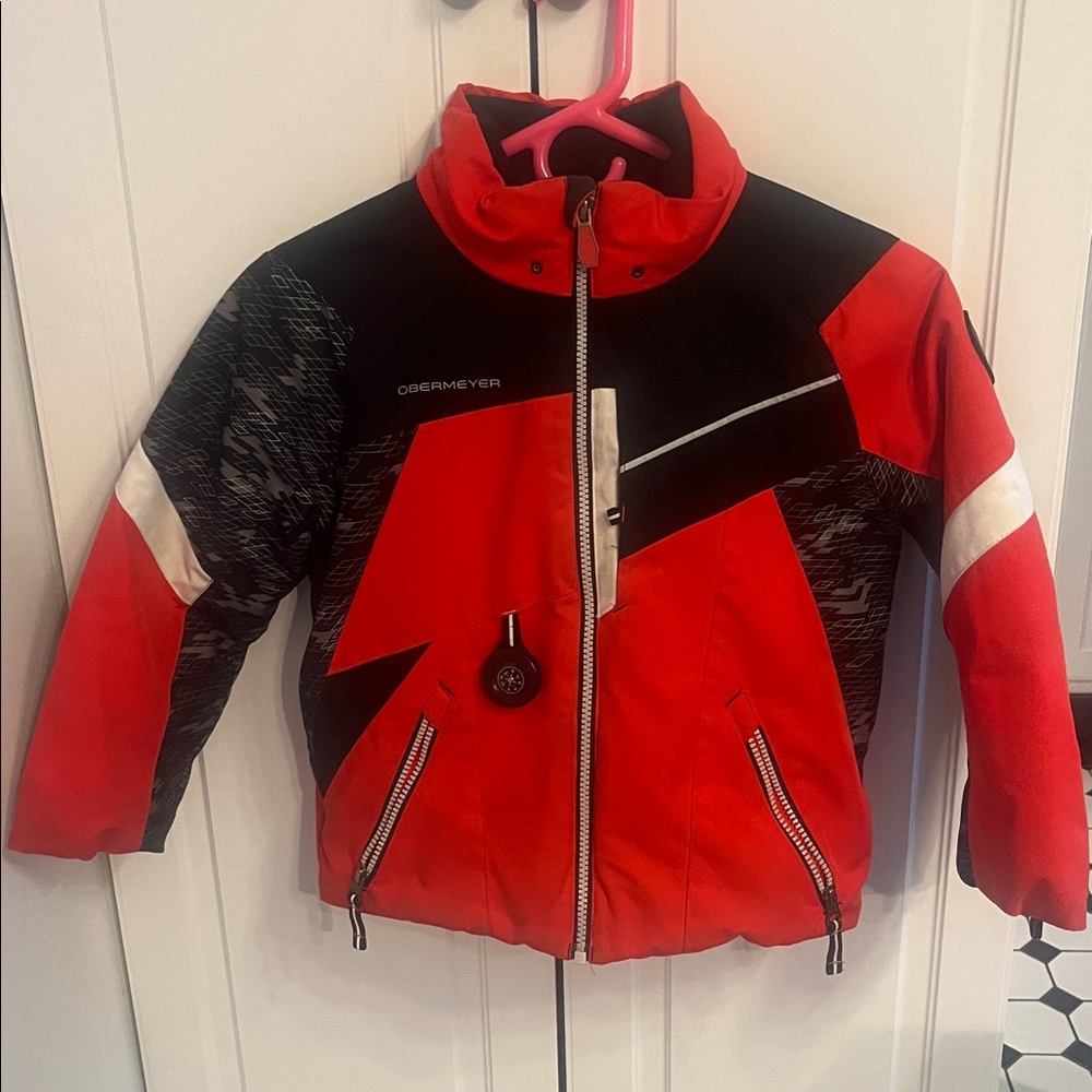 Obermeyer Kids' Ski Jacket in Red and Black